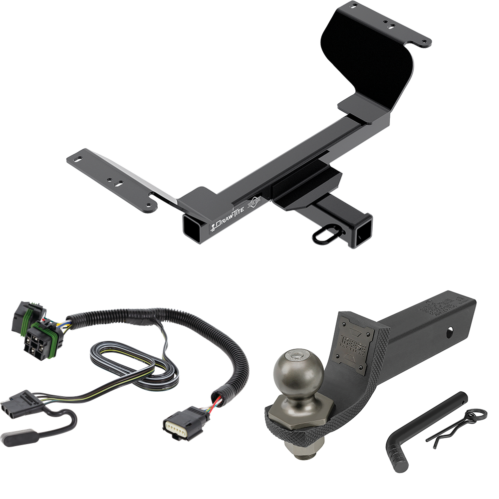 Fits 2022-2023 Chevrolet Equinox Trailer Hitch Tow PKG w/ 4-Flat Wiring + Interlock Tactical Starter Kit w/ 2" Drop & 2" Ball (Excludes: Premier or Models w/1.6L Diesel Engine Models) By Draw-Tite