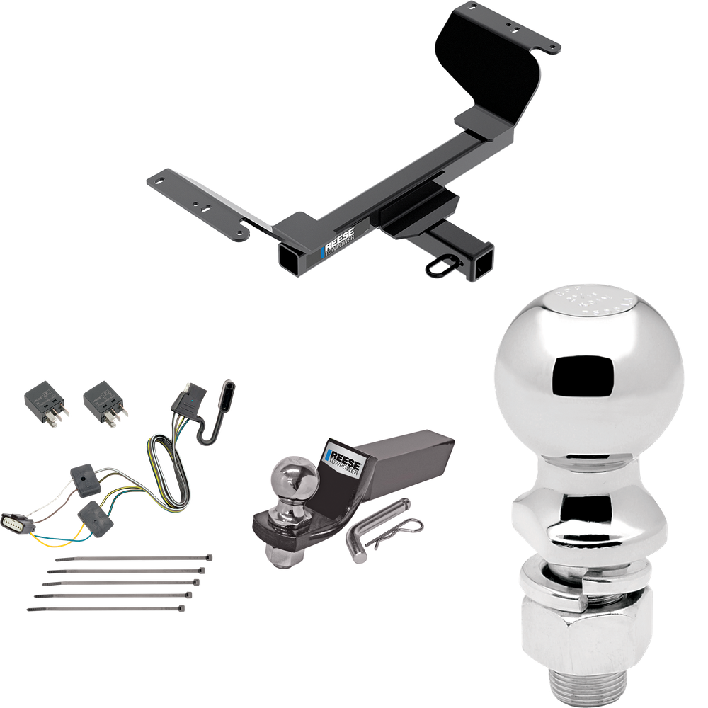 Fits 2018-2021 Chevrolet Equinox Trailer Hitch Tow PKG w/ 4-Flat Wiring + Starter Kit Ball Mount w/ 2" Drop & 2" Ball + 2-5/16" Ball (Excludes: Premier or Models w/1.6L Diesel Engine Models) By Reese Towpower