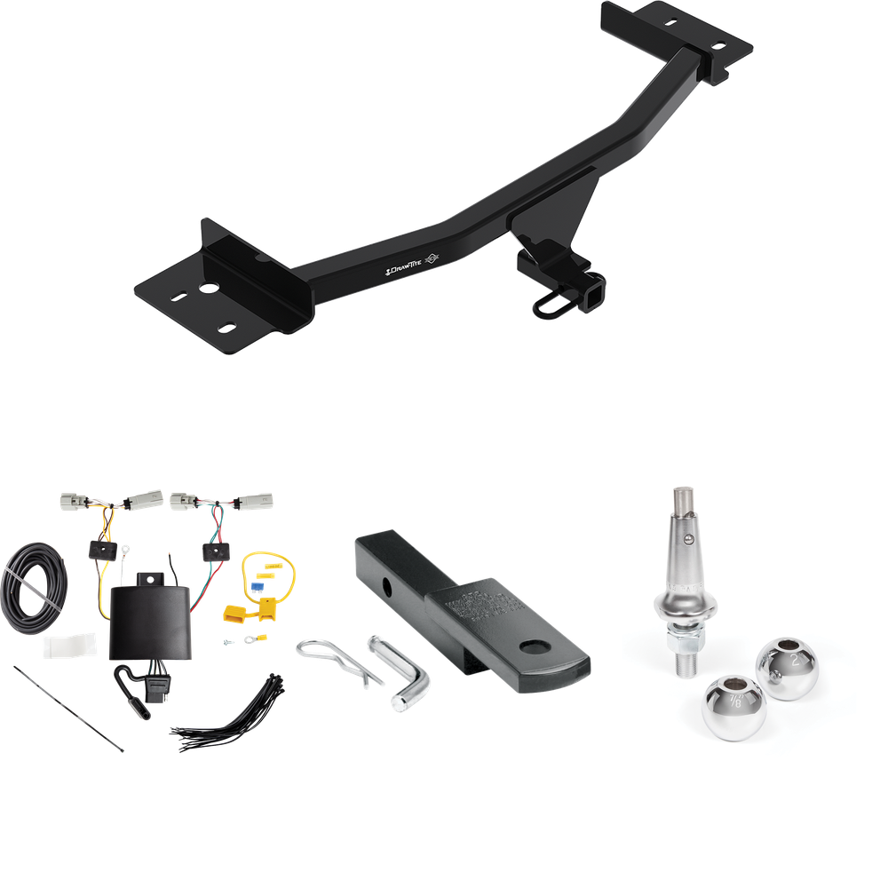 Fits 2020-2023 Lincoln Aviator Trailer Hitch Tow PKG w/ 4-Flat Wiring Harness + Draw-Bar + Interchangeable 1-7/8" & 2" Balls By Draw-Tite