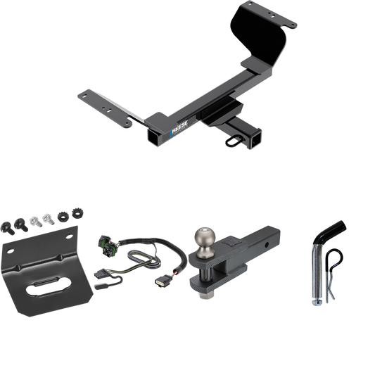 Fits 2022-2023 Chevrolet Equinox Trailer Hitch Tow PKG w/ 4-Flat Wiring Harness + Clevis Hitch Ball Mount w/ 2" Ball + Pin/Clip + Wiring Bracket (For Premier, Except Models w/1.6L Diesel Engine Models) By Reese Towpower