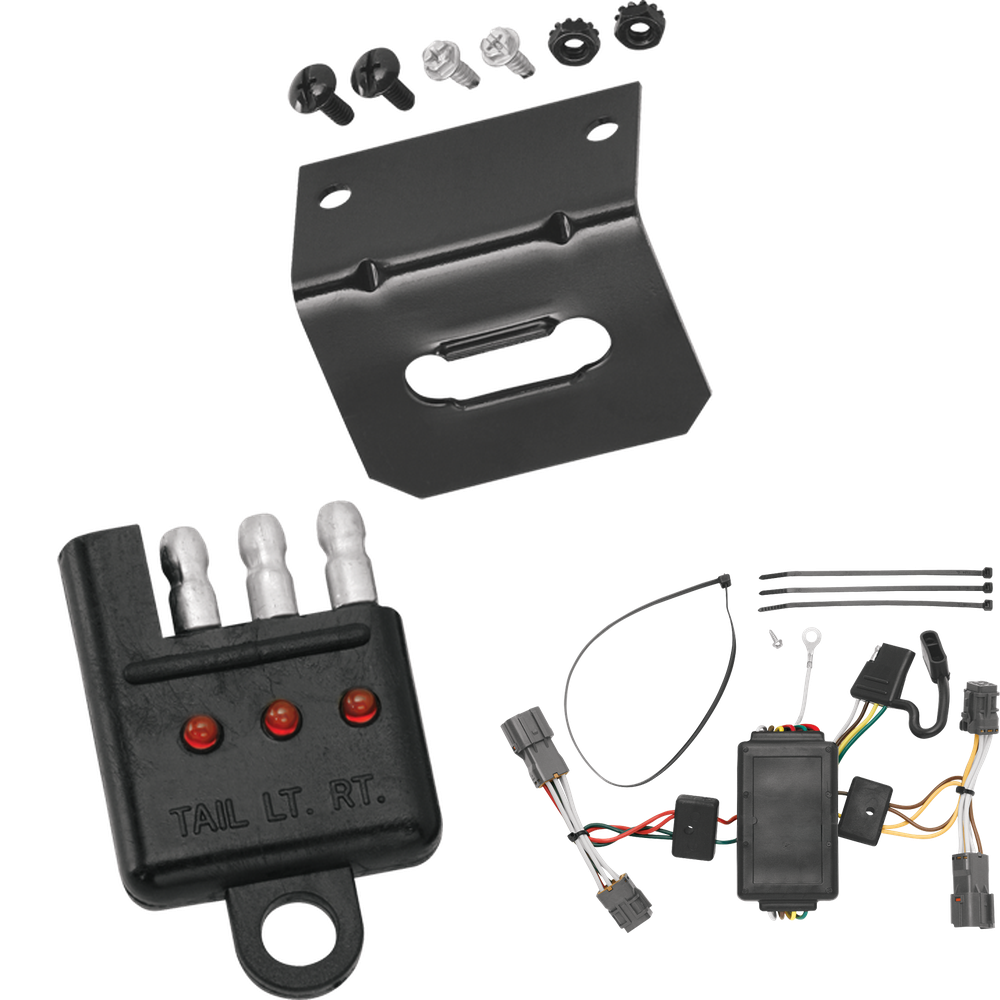 Tekonsha se adapta al arnés de cableado del remolque del extremo del vehículo de 4 planos KIA Rondo 2011-2012 + soporte de cableado + probador de cableado (solo para modelos de Canadá)