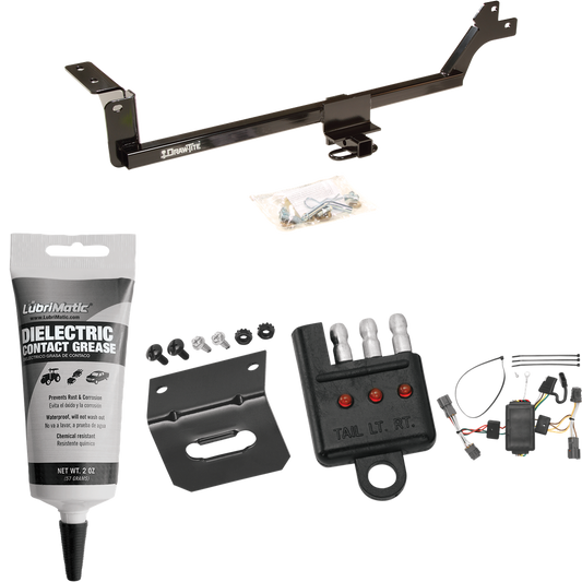 Se adapta al paquete de enganche de remolque KIA Rondo 2007-2010 con arnés de cableado plano de 4 + soporte + probador + grasa de contacto eléctrico de Draw-Tite