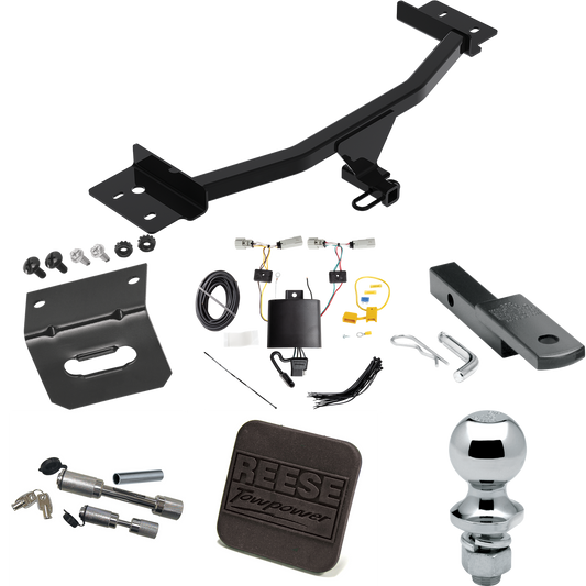 Fits 2020-2023 Lincoln Aviator Trailer Hitch Tow PKG w/ 4-Flat Wiring Harness + Draw-Bar + 1-7/8" Ball + Wiring Bracket + Hitch Cover + Dual Hitch & Coupler Locks By Reese Towpower