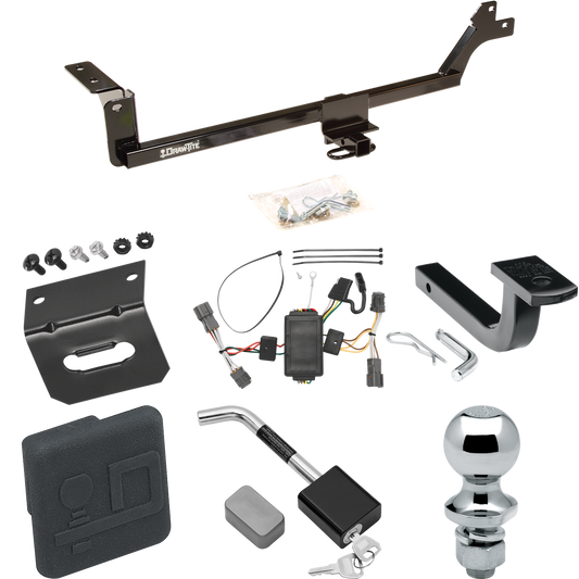 Se adapta al paquete de enganche de remolque KIA Rondo 2007-2010 con arnés de cableado de 4 planos + barra de tracción + bola de 1-7/8" + soporte de cableado + cubierta de enganche + bloqueo de enganche de Draw-Tite