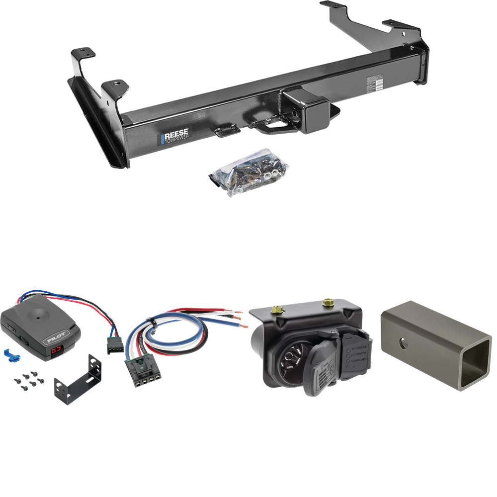 Se adapta al paquete de enganche de remolque Chevrolet Silverado 2500 HD 2007-2010 con control de freno piloto serie Pro + adaptador de cableado BC genérico + cableado RV de 7 vías (para modelos de cama de 8 pies) de Reese Towpower