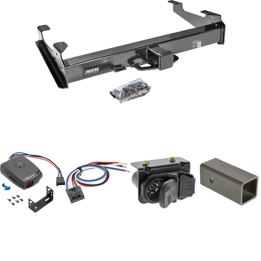 Se adapta al paquete de enganche de remolque Chevrolet Silverado 2500 HD 2007-2010 con control de freno piloto serie Pro + adaptador de cableado BC genérico + cableado RV de 7 vías (para modelos de cama de 8 pies) de Reese Towpower