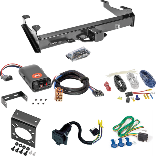 Fits 2001-2002 GMC Sierra 3500 Trailer Hitch Tow PKG w/ Pro Series POD Brake Control + Plug & Play BC Adapter + 7-Way RV Wiring By Draw-Tite