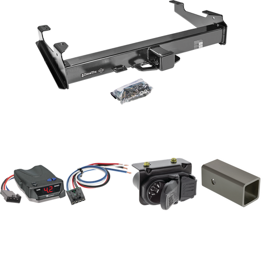 Fits 2007-2010 Chevrolet Silverado 3500 HD Trailer Hitch Tow PKG w/ Tekonsha BRAKE-EVN Brake Control + Generic BC Wiring Adapter + 7-Way RV Wiring By Draw-Tite