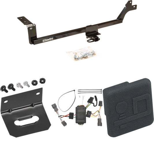 Fits 2011-2012 KIA Rondo Trailer Hitch Tow PKG w/ 4-Flat Wiring Harness + Hitch Cover (For (Canada Only) Models) By Draw-Tite