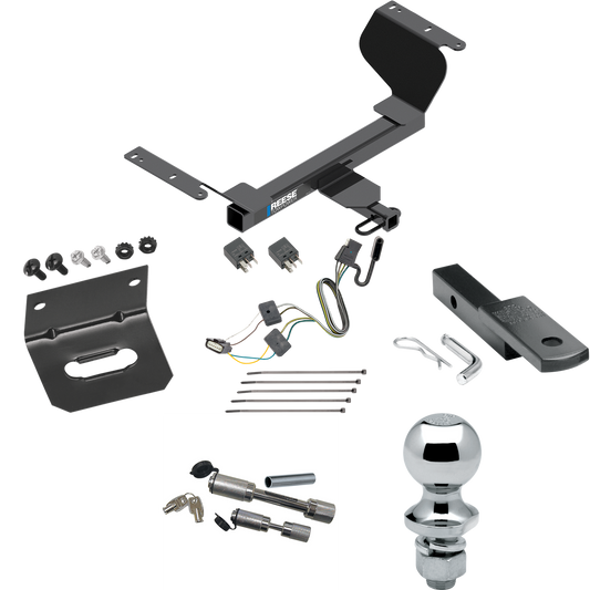 Fits 2018-2021 Chevrolet Equinox Trailer Hitch Tow PKG w/ 4-Flat Wiring Harness + Draw-Bar + 1-7/8" Ball + Wiring Bracket + Dual Hitch & Coupler Locks (Excludes: Premier or Models w/1.6L Diesel Engine Models) By Reese Towpower