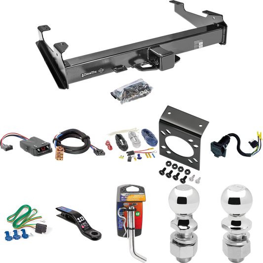 Fits 2001-2002 Chevrolet Silverado 3500 Trailer Hitch Tow PKG w/ Tekonsha Brakeman IV Brake Control + Plug & Play BC Adapter + 7-Way RV Wiring + 2" & 2-5/16" Ball & Drop Mount By Draw-Tite