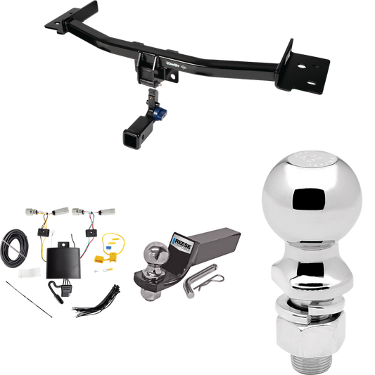 Fits 2020-2023 Lincoln Aviator Trailer Hitch Tow PKG w/ 4-Flat Wiring + Starter Kit Ball Mount w/ 2" Drop & 2" Ball + 2-5/16" Ball By Draw-Tite