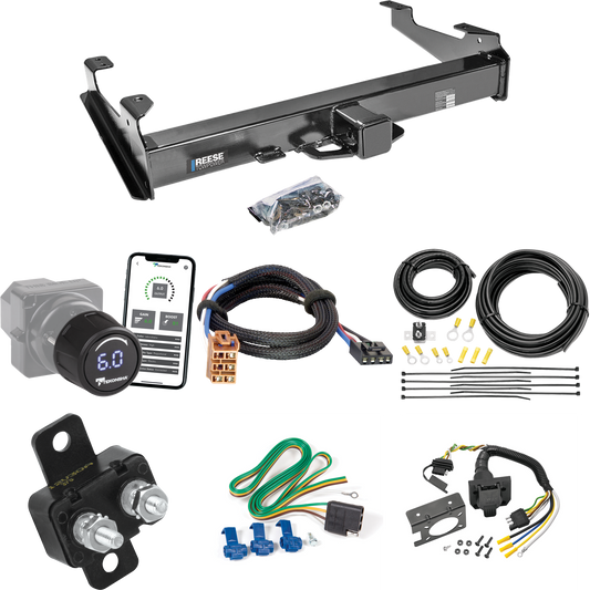 Fits 2001-2002 Chevrolet Silverado 3500 Trailer Hitch Tow PKG w/ Tekonsha Prodigy iD Bluetooth Wireless Brake Control + Plug & Play BC Adapter + 7-Way RV Wiring By Reese Towpower