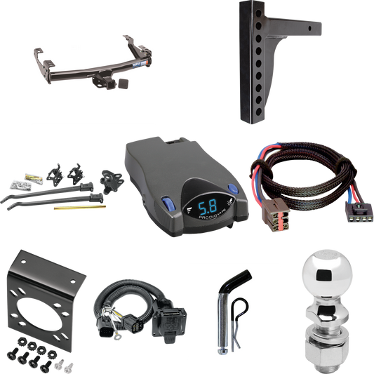 Fits 2000-2003 Ford F-150 Trailer Hitch Tow PKG w/ 12K Trunnion Bar Weight Distribution Hitch + Pin/Clip + 2-5/16" Ball + Tekonsha Prodigy P2 Brake Control + Plug & Play BC Adapter + 7-Way RV Wiring (For SuperCrew Models) By Reese Towpower