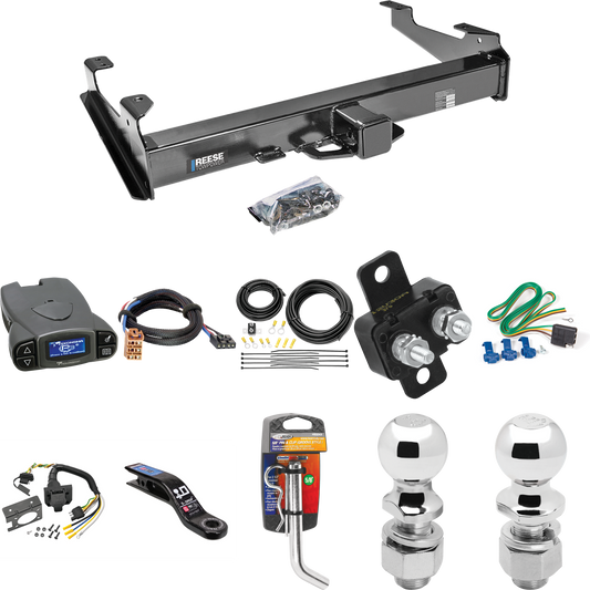 Fits 2001-2002 Chevrolet Silverado 2500 HD Trailer Hitch Tow PKG w/ Tekonsha Prodigy P3 Brake Control + Plug & Play BC Adapter + 7-Way RV Wiring + 2" & 2-5/16" Ball & Drop Mount (For 8 ft. Bed Models) By Reese Towpower