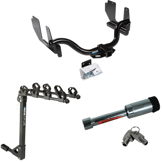 Fits 2006-2006 Lincoln Mark LT Trailer Hitch Tow PKG w/ 4 Bike Carrier Rack + Hitch Lock (For (Built Before 8/2005) Models) By Reese Towpower