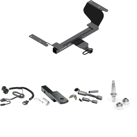 Fits 2018-2023 GMC Terrain Trailer Hitch Tow PKG w/ 4-Flat Wiring Harness + Draw-Bar + Interchangeable 1-7/8" & 2" Balls + Dual Hitch & Coupler Locks (Excludes: Diesel Engine Models) By Draw-Tite