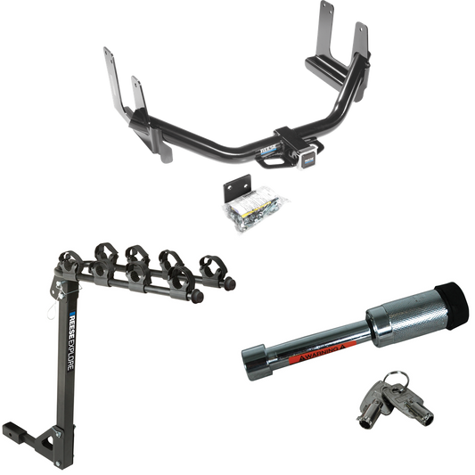 Fits 2006-2006 Lincoln Mark LT Trailer Hitch Tow PKG w/ 4 Bike Carrier Rack + Hitch Lock (For (Built Before 8/2005) Models) By Reese Towpower