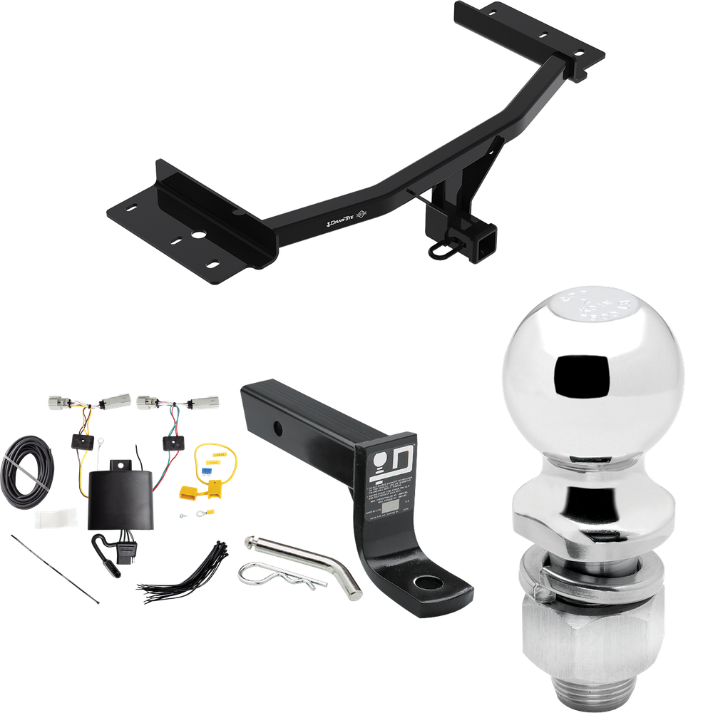 Fits 2020-2023 Lincoln Aviator Trailer Hitch Tow PKG w/ 4-Flat Wiring + Ball Mount w/ 4" Drop + 2" Ball By Draw-Tite