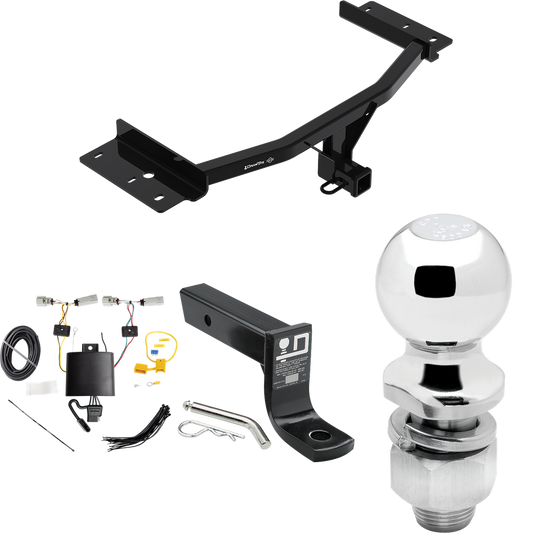 Fits 2020-2023 Lincoln Aviator Trailer Hitch Tow PKG w/ 4-Flat Wiring + Ball Mount w/ 4" Drop + 2" Ball By Draw-Tite