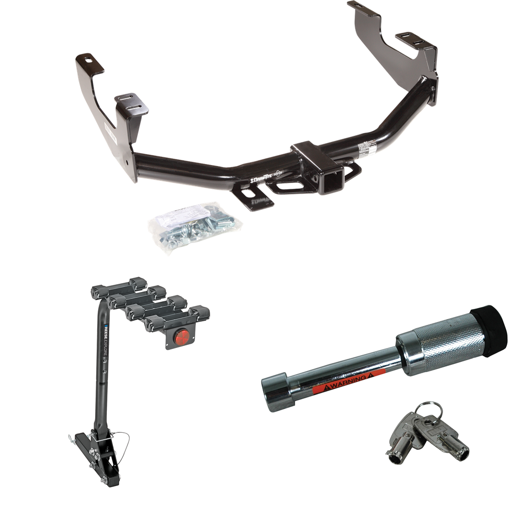 Se adapta al paquete de enganche de remolque Ford F-150 2000-2003 con portabicicletas para 4 bicicletas + bloqueo de enganche (para modelos SuperCrew) de Draw-Tite