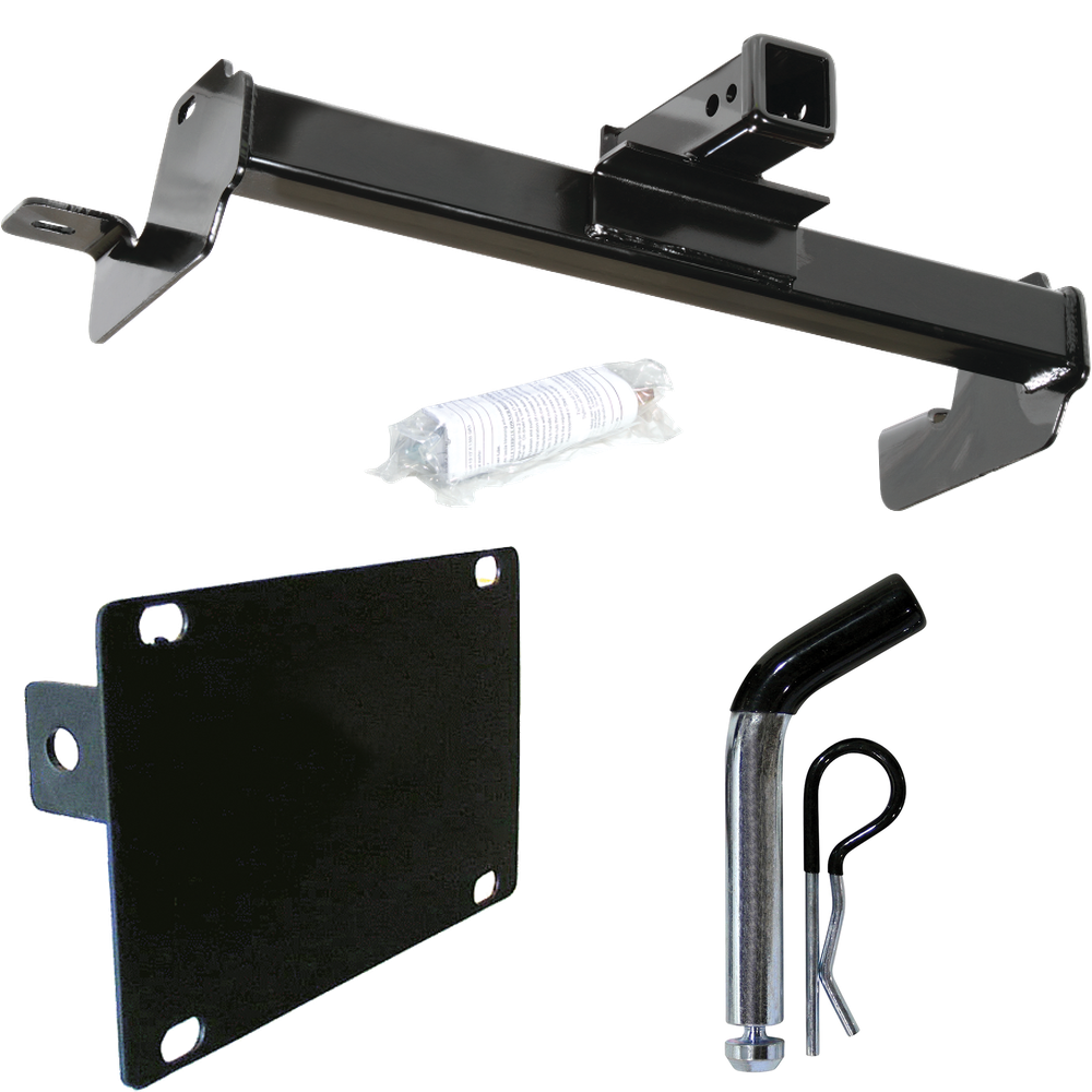 Fits 2007-2010 Chevrolet Silverado 3500 HD Front Mount Trailer Hitch Tow PKG w/ License Plate Holder + Pin/Clip By Draw-Tite