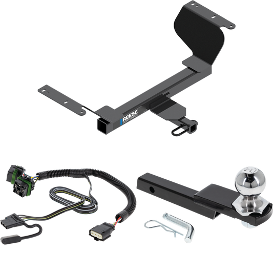 Fits 2022-2023 Chevrolet Equinox Trailer Hitch Tow PKG w/ 4-Flat Wiring Harness + Interlock Starter Kit w/ 2" Ball 1-1/4" Drop 3/4" Rise (For Premier, Except Models w/1.6L Diesel Engine Models) By Reese Towpower