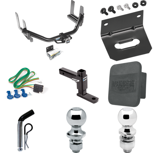 Fits 2006-2006 Lincoln Mark LT Trailer Hitch Tow PKG w/ 4-Flat Wiring + Adjustable Drop Rise Ball Mount + Pin/Clip + 2" Ball + 1-7/8" Ball + Wiring Bracket + Hitch Cover (For (Built Before 8/2005) Models) By Reese Towpower