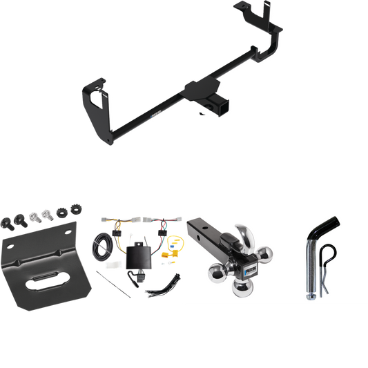 Fits 2019-2022 Lexus UX250h Trailer Hitch Tow PKG w/ 4-Flat Wiring Harness + Triple Ball Ball Mount 1-7/8" & 2" & 2-5/16" Trailer Balls w/ Tow Hook + Pin/Clip + Wiring Bracket By Reese Towpower