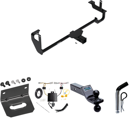 Fits 2019-2022 Lexus UX250h Trailer Hitch Tow PKG w/ 4-Flat Wiring Harness + Dual Ball Ball Mount 1-7/8" & 2" Trailer Balls + Pin/Clip + Wiring Bracket By Reese Towpower