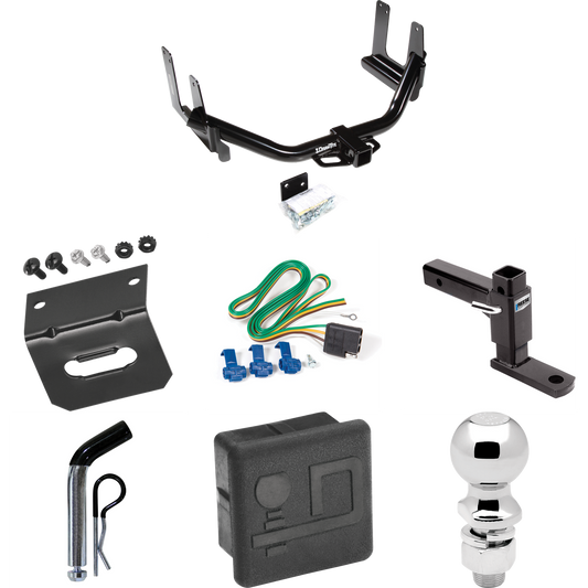 Fits 2006-2006 Lincoln Mark LT Trailer Hitch Tow PKG w/ 4-Flat Wiring + Adjustable Drop Rise Ball Mount + Pin/Clip + 2-5/16" Ball + Wiring Bracket + Hitch Cover (For (Built Before 8/2005) Models) By Draw-Tite