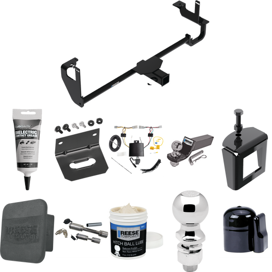 Fits 2019-2022 Lexus UX250h Trailer Hitch Tow PKG w/ 4-Flat Wiring + Starter Kit Ball Mount w/ 2" Drop & 2" Ball + 2-5/16" Ball + Wiring Bracket + Dual Hitch & Coupler Locks + Hitch Cover + Wiring Tester + Ball Lube +Electric Grease + Ball Wrench + A