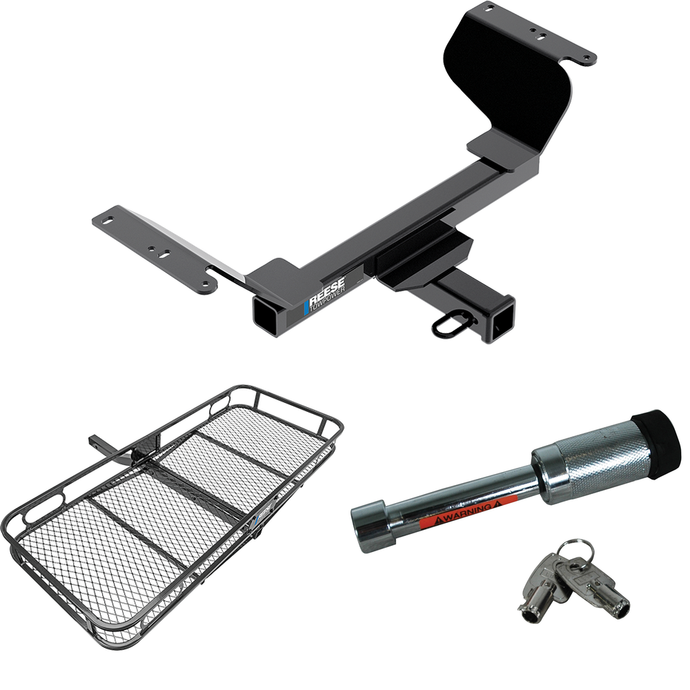 Fits 2018-2023 Chevrolet Equinox Trailer Hitch Tow PKG w/ 60" x 24" Cargo Carrier + Hitch Lock (Excludes: Premier or Models w/1.6L Diesel Engine Models) By Reese Towpower