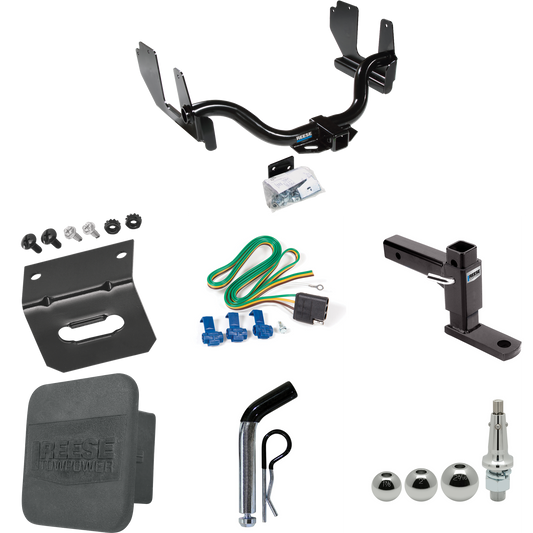 Fits 2006-2006 Lincoln Mark LT Trailer Hitch Tow PKG w/ 4-Flat Wiring + Adjustable Drop Rise Ball Mount + Pin/Clip + Inerchangeable 1-7/8" & 2" & 2-5/16" Balls + Wiring Bracket + Hitch Cover (For (Built Before 8/2005) Models) By Reese Towpower