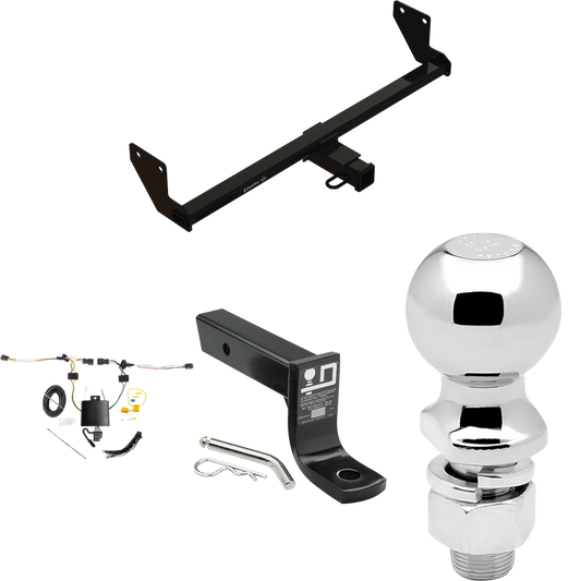 Fits 2021-2023 KIA Seltos Trailer Hitch Tow PKG w/ 4-Flat Wiring + Ball Mount w/ 4" Drop + 2-5/16" Ball By Draw-Tite