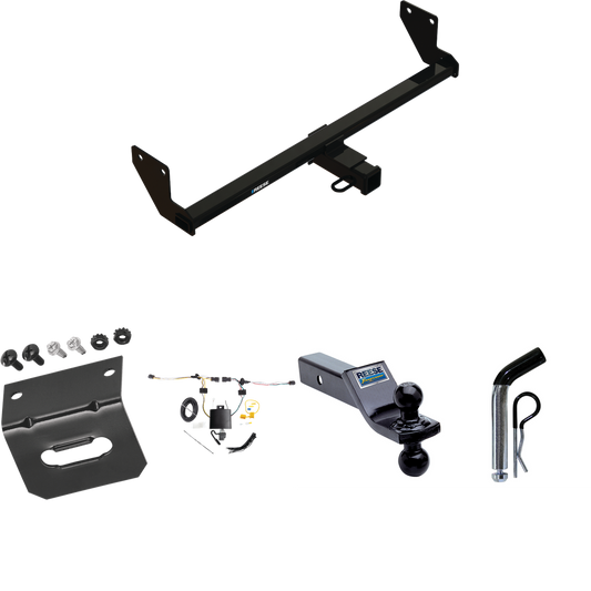 Fits 2021-2023 KIA Seltos Trailer Hitch Tow PKG w/ 4-Flat Wiring Harness + Dual Ball Ball Mount 1-7/8" & 2" Trailer Balls + Pin/Clip + Wiring Bracket By Reese Towpower