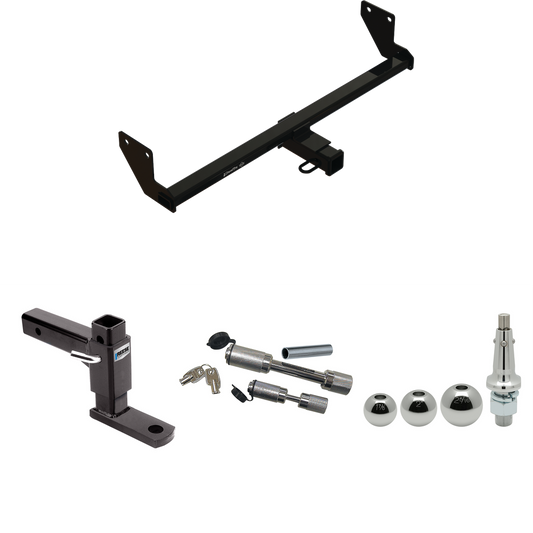 Fits 2021-2023 KIA Seltos Trailer Hitch Tow PKG w/ Adjustable Drop Rise Ball Mount + Dual Hitch & Copler Locks + Inerchangeable 1-7/8" & 2" & 2-5/16" Balls By Draw-Tite