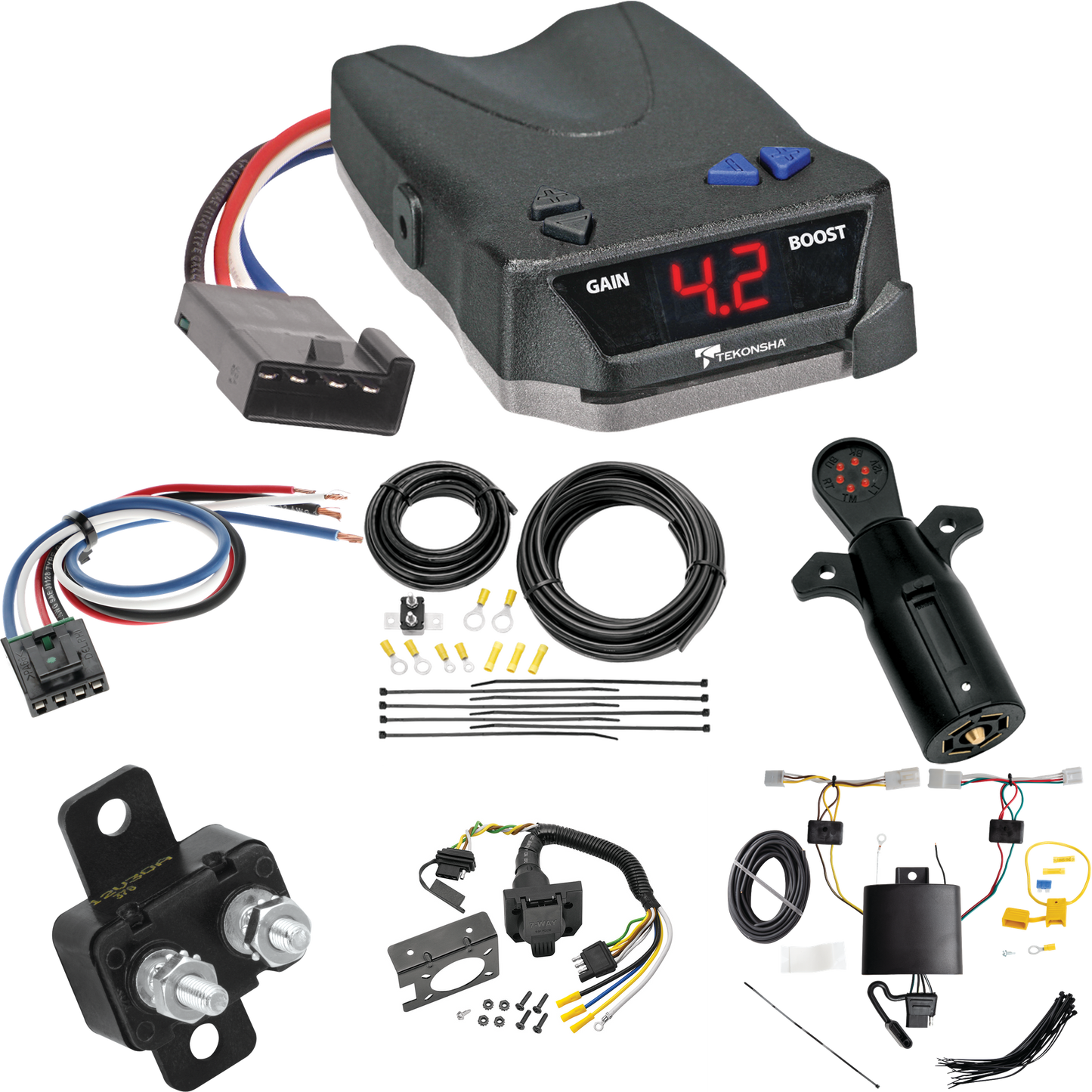 Fits 2019-2022 Lexus UX250h 7-Way RV Wiring + Tekonsha BRAKE-EVN Brake Control + Generic BC Wiring Adapter + 7-Way Tester By Tekonsha