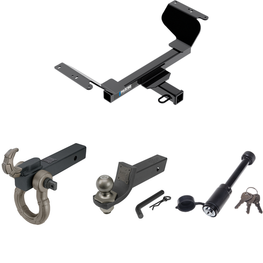 Fits 2018-2021 Chevrolet Equinox Trailer Hitch Tow PKG + Interlock Tactical Starter Kit w/ 2" Drop & 2" Ball + Tactical Hook & Shackle Mount + Tactical Dogbone Lock (Excludes: Premier or Models w/1.6L Diesel Engine Models) By Reese Towpower