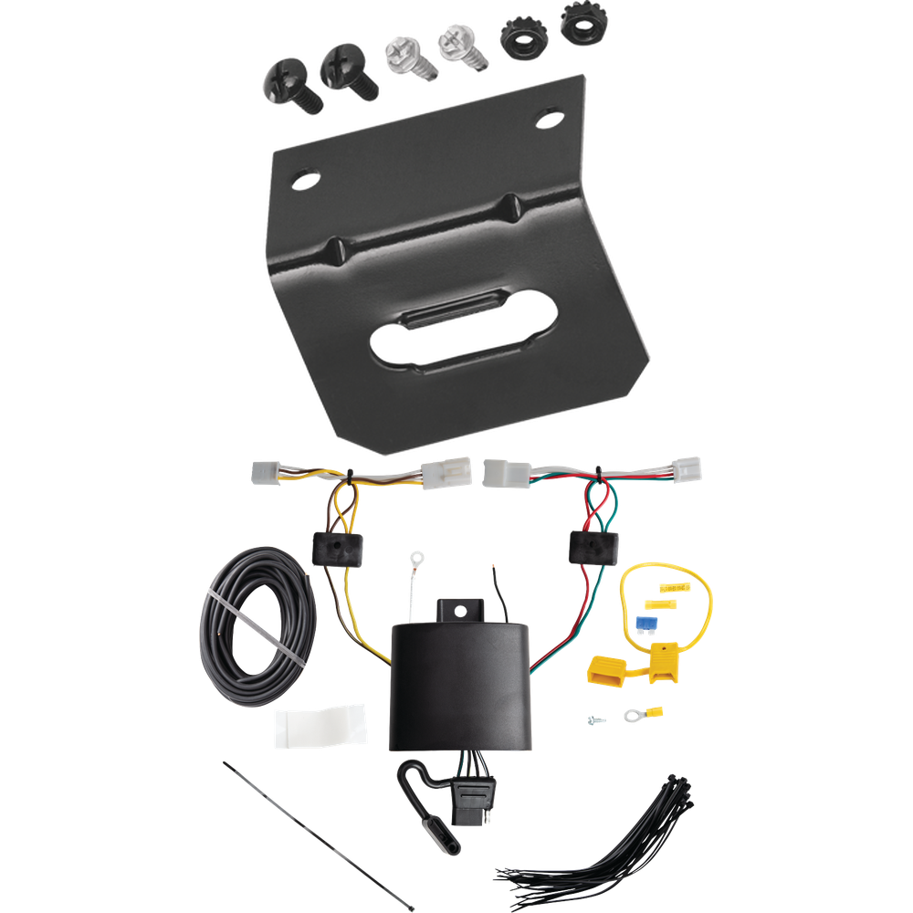 Fits 2019-2022 Lexus UX250h 4-Flat Vehicle End Trailer Wiring Harness + Wiring Bracket By Tekonsha