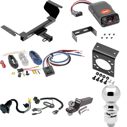 Fits 2018-2023 GMC Terrain Trailer Hitch Tow PKG w/ Pro Series POD Brake Control + Generic BC Wiring Adapter + 7-Way RV Wiring + 2" & 2-5/16" Ball & Drop Mount (Excludes: Diesel Engine Models) By Reese Towpower