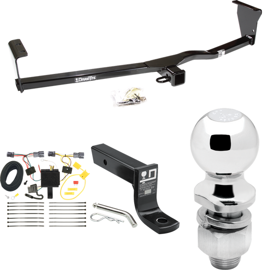 Fits 2011-2013 KIA Sorento Trailer Hitch Tow PKG w/ 4-Flat Wiring + Ball Mount w/ 4" Drop + 2" Ball (For LX, w/I4 Engine Models) By Draw-Tite