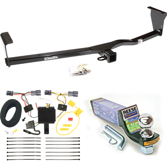 Fits 2011-2013 KIA Sorento Trailer Hitch Tow PKG w/ 4-Flat Wiring + Starter Kit Ball Mount w/ 2" Drop & 1-7/8" Ball (For Base, w/I4 Engine Models) By Draw-Tite