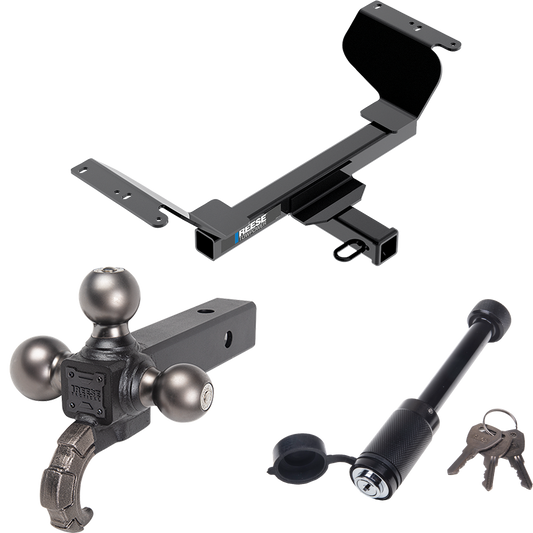 Fits 2018-2021 Chevrolet Equinox Trailer Hitch Tow PKG + Triple Ball Tactical Ball Mount 1-7/8" & 2" & 2-5/16" Balls w/ Tow Hook + Tactical Dogbone Lock (For Premier, Except Models w/1.6L Diesel Engine Models) By Reese Towpower