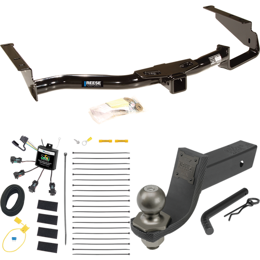 Fits 2006-2008 Lexus RX400h Trailer Hitch Tow PKG w/ 4-Flat Zero Contact "No Splice" Wiring + Interlock Tactical Starter Kit w/ 3-1/4" Drop & 2" Ball By Reese Towpower