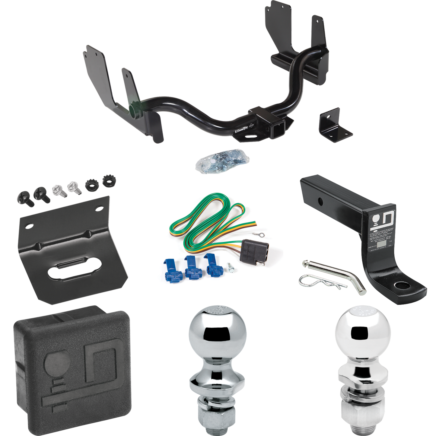 Fits 2006-2006 Lincoln Mark LT Trailer Hitch Tow PKG w/ 4-Flat Wiring + Ball Mount w/ 4" Drop + 2" Ball + 1-7/8" Ball + Wiring Bracket + Hitch Cover (For (Built Before 8/2005) Models) By Draw-Tite