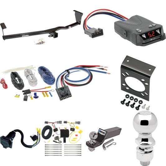 Fits 2011-2013 KIA Sorento Trailer Hitch Tow PKG w/ Tekonsha Brakeman IV Brake Control + Generic BC Wiring Adapter + 7-Way RV Wiring + 2" & 2-5/16" Ball & Drop Mount (For Base, w/I4 Engine Models) By Draw-Tite