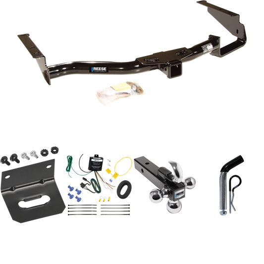 Fits 2006-2008 Lexus RX400h Trailer Hitch Tow PKG w/ 4-Flat Wiring Harness + Triple Ball Ball Mount 1-7/8" & 2" & 2-5/16" Trailer Balls w/ Tow Hook + Pin/Clip + Wiring Bracket By Reese Towpower