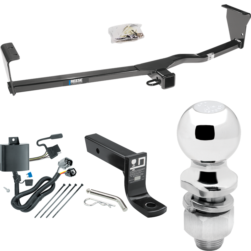 Fits 2011-2013 KIA Sorento Trailer Hitch Tow PKG w/ 4-Flat Wiring + Ball Mount w/ 4" Drop + 2" Ball (For SX, w/V6 Engine Models) By Reese Towpower