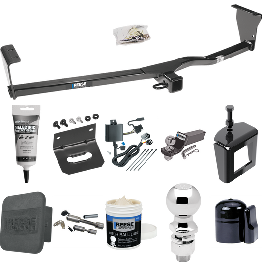 Fits 2011-2013 KIA Sorento Trailer Hitch Tow PKG w/ 4-Flat Wiring + Starter Kit Ball Mount w/ 2" Drop & 2" Ball + 2-5/16" Ball + Wiring Bracket + Dual Hitch & Coupler Locks + Hitch Cover + Wiring Tester + Ball Lube +Electric Grease + Ball Wrench + An